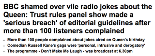 Illustration for article titled BBC Program Gets Its Knuckles Rapped Over Sex Jokes About the Queen